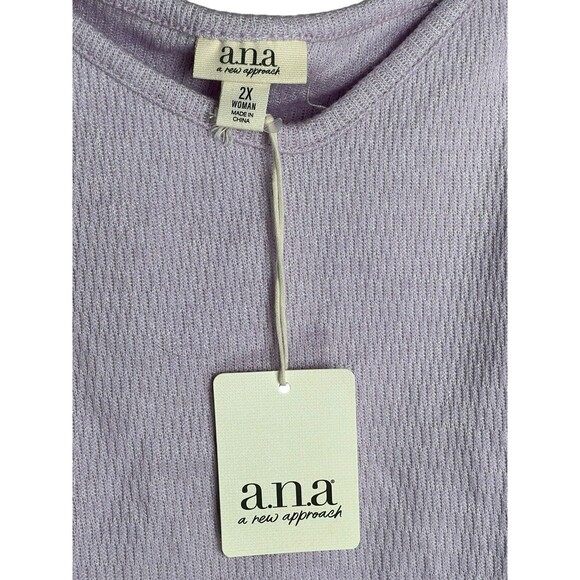 Ana A New Approach Long Puff Sleeve Top Women's Tee Size 2X Lavender Frost - Picture 3 of 10